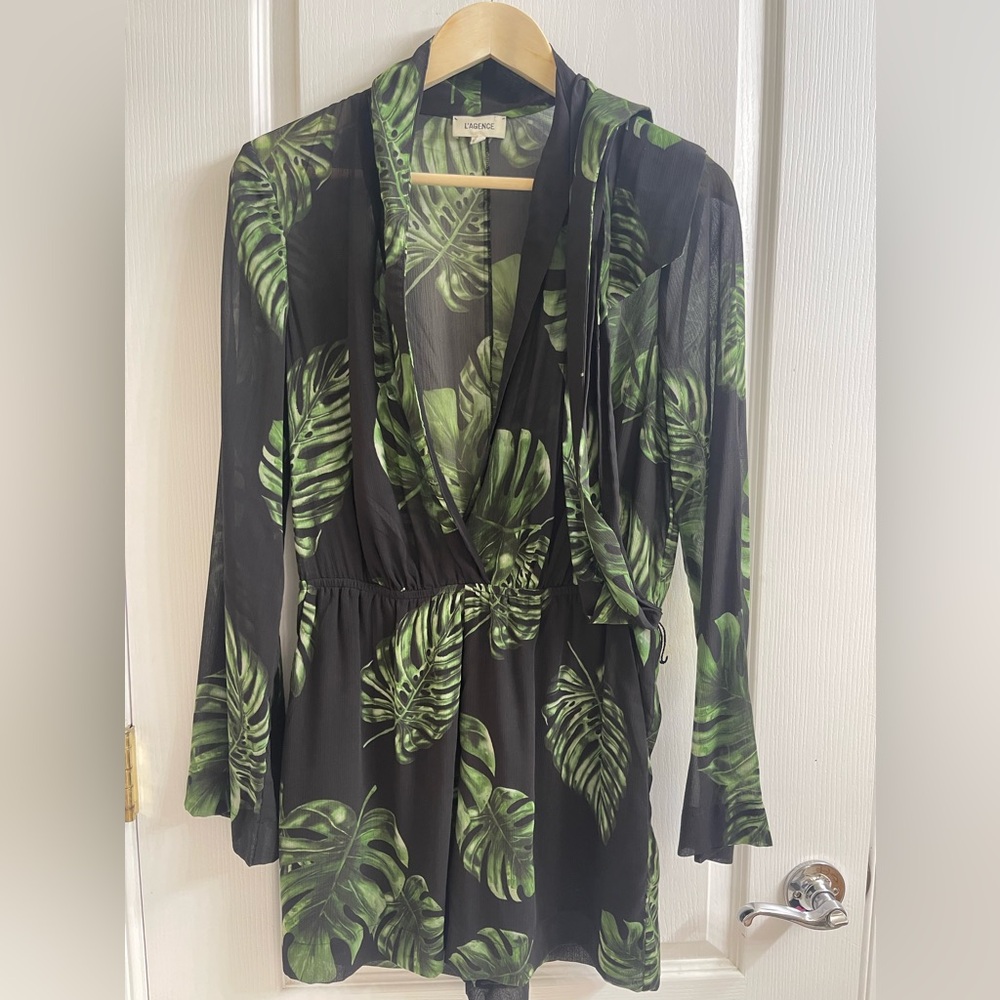 L’Agence leaf print romper size 6